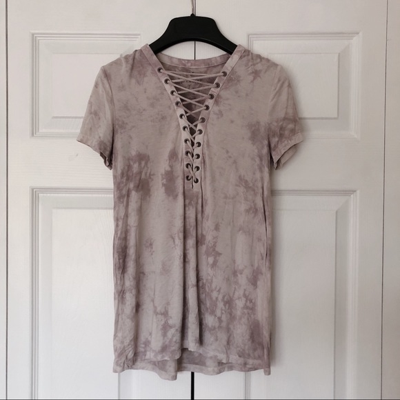 ⭐️AEO S&S Lace-Up Tie Dye Tee⭐️ - Picture 2 of 6